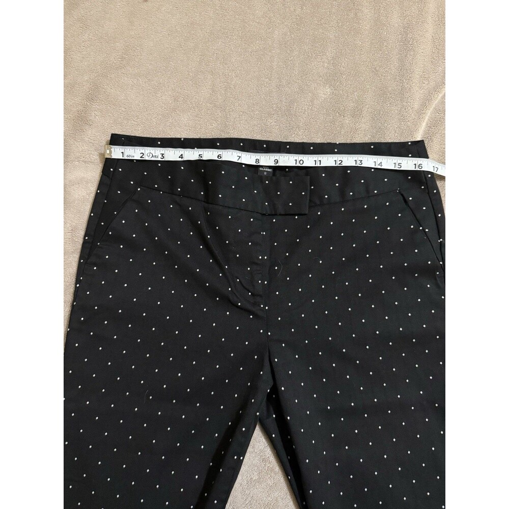 Liz Claiborne Career Size 8 Black with White Polka Dot Crop Pants - Picture 2 of 5